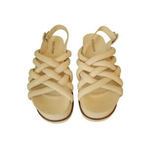 Elvio Zanon Anthropologie Leather Platform Sandals Ivory Euro 39/US 8.5